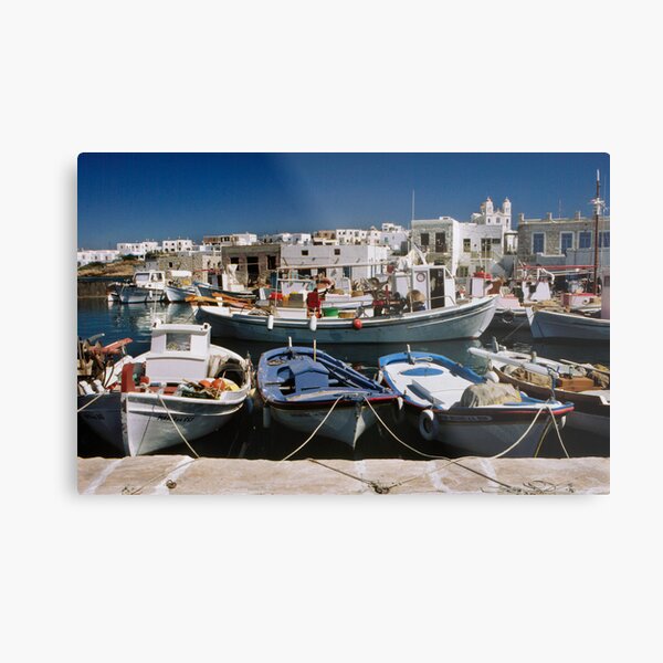 Naoussa Harbor Metal Print