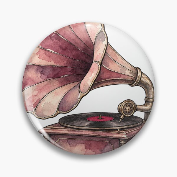 Item preview, Vintage Antique Gramophone Horn Watercolor Art designed and sold by Jessie's Palette.