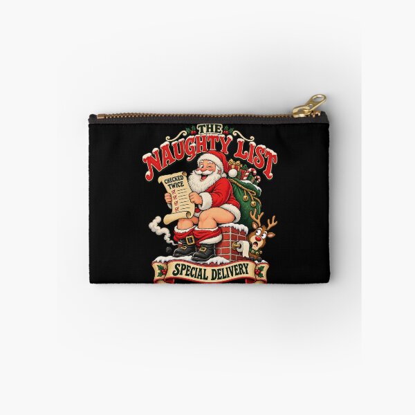 Item preview, The Naughty List Special Delivery Funny Santa Claus Chimney Retro designed and sold by MaskedTarget.
