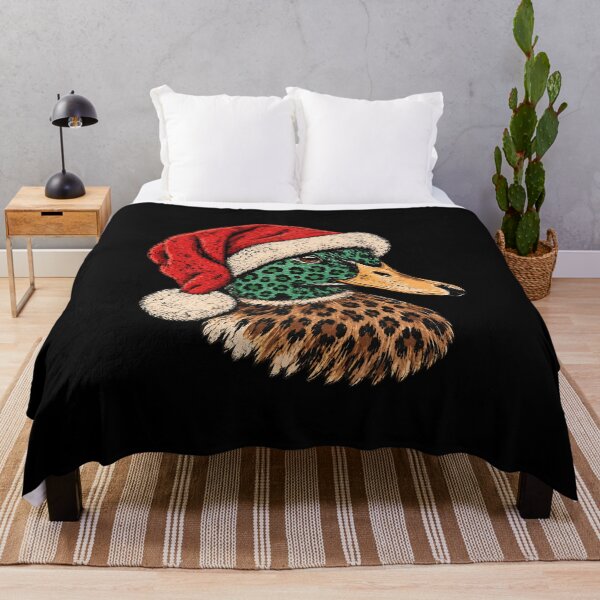 Item preview, Leopard Pattern Mallard Wearing Red Santa Hat designed and sold by StanaLuis.