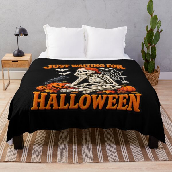 Item preview, Skeleton Waiting For Halloween Graphic designed and sold by OlyvieArt.