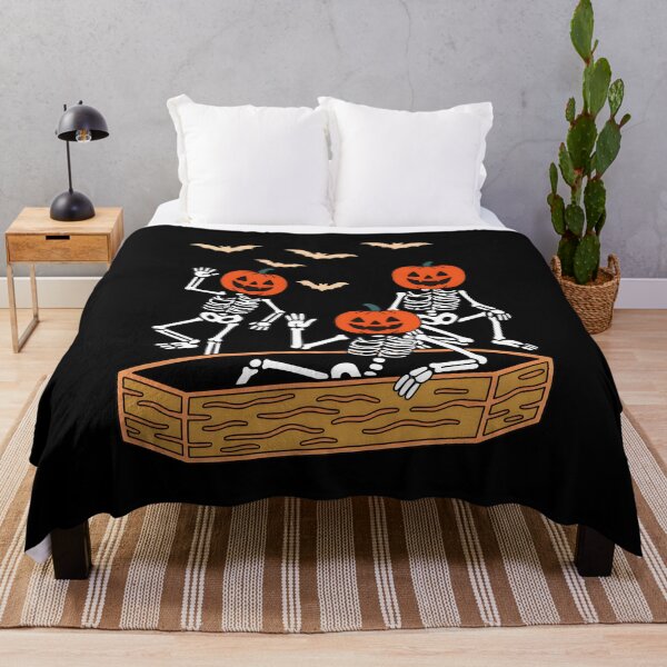 Item preview, Spooky Pumpkin Skeleton Coffin Bats Halloween designed and sold by OlyvieArt.