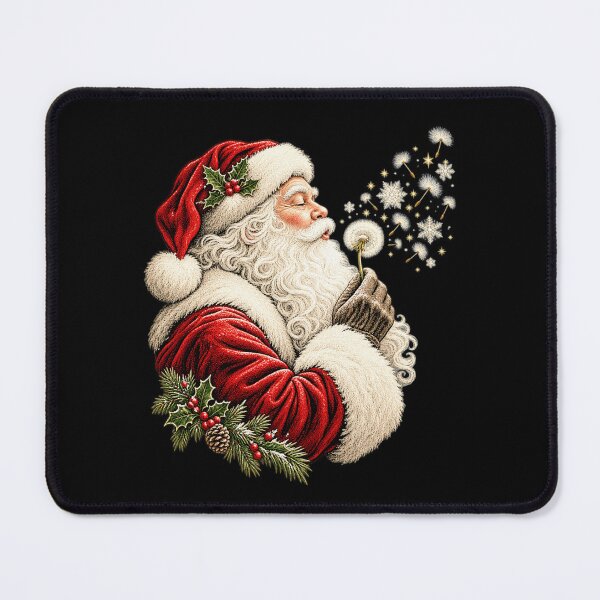 Item preview, Vintage Santa Claus Blowing Dandelion Snowflake Christmas Magic designed and sold by MaskedTarget.