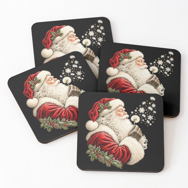 Item preview, Vintage Santa Claus Blowing Dandelion Snowflake Christmas Magic designed and sold by MaskedTarget.