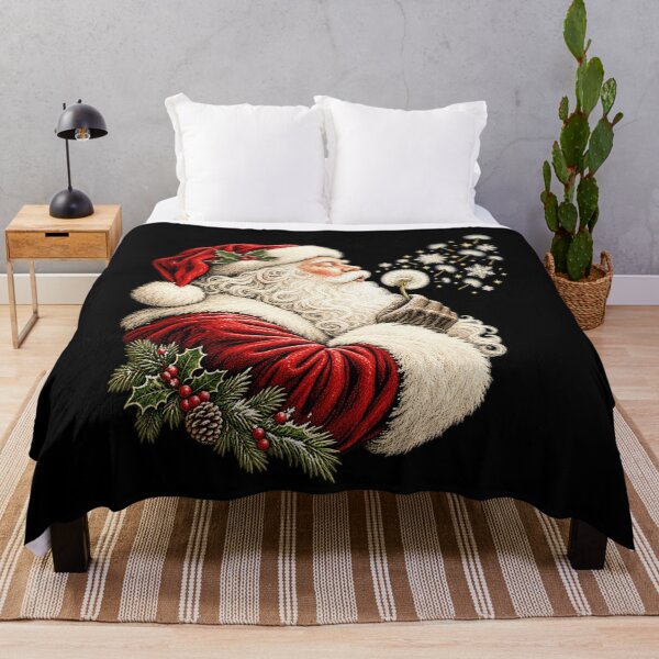 Item preview, Vintage Santa Claus Blowing Dandelion Snowflake Christmas Magic designed and sold by MaskedTarget.