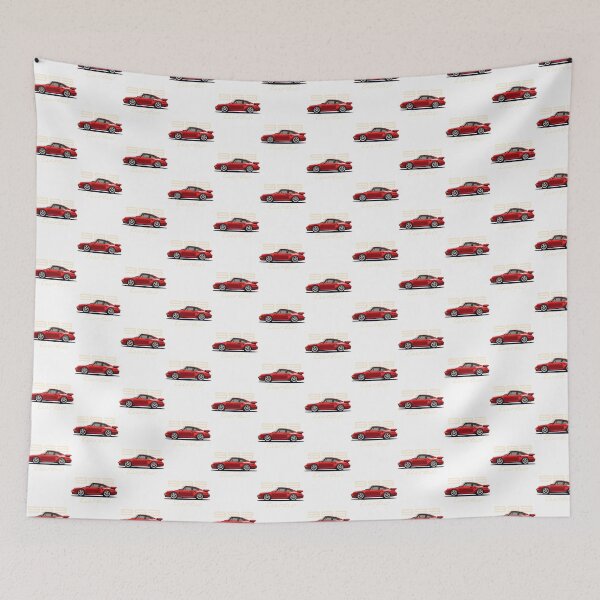 Item preview, Red Turbo Sports Car Illustration with Dynamic Red Background designed and sold by Stickersdv.