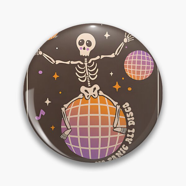 Item preview, Groovy Skeleton Dancing with No Panic Disco Vibes Retro Party Design designed and sold by diaerobio.