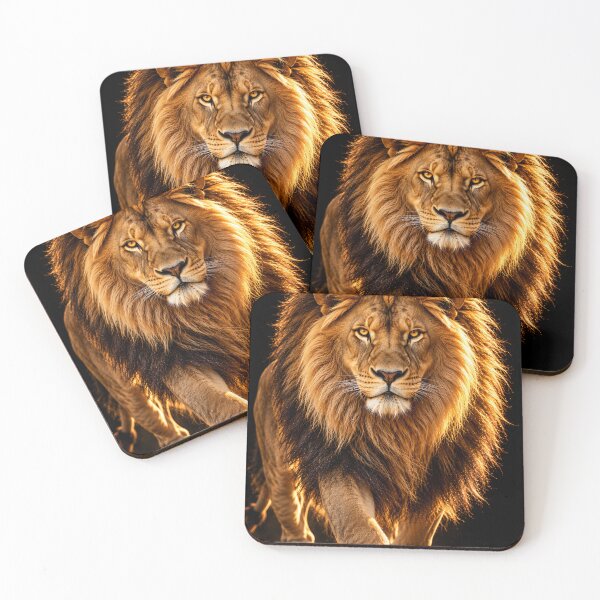 Item preview, Majestic Golden Lion – Powerful Wildlife Portrait on Black designed and sold by Bizzfora - Shrewdnia POD.
