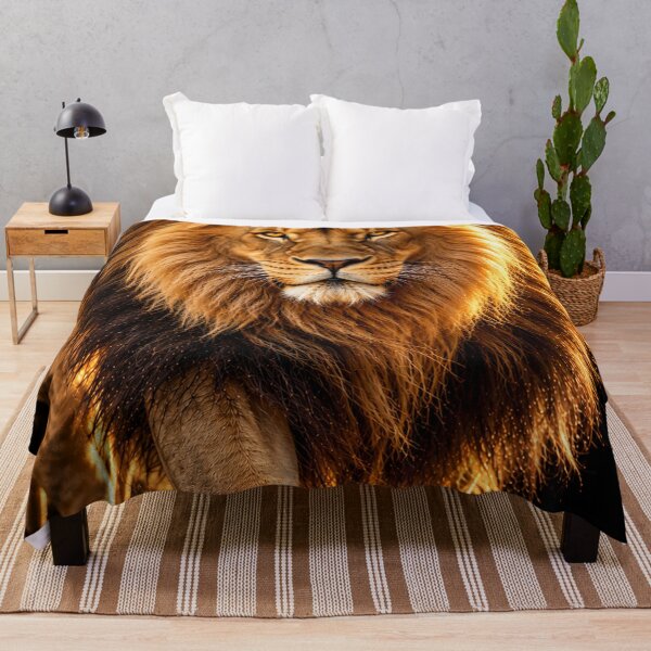 Item preview, Majestic Golden Lion – Powerful Wildlife Portrait on Black designed and sold by Bizzfora.