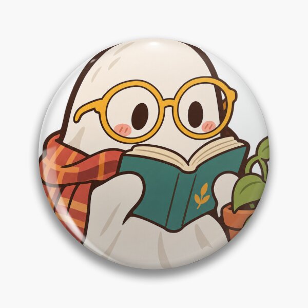 Item preview, Cute Reading Ghost with Glasses and Plants designed and sold by EcomGenius.