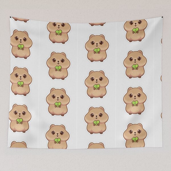 Item preview, Happiest Little Quokka - Cute Kawaii Quokka Holding Green Leaf designed and sold by ArtByKapil.