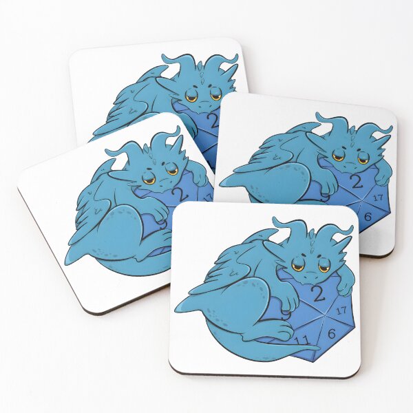 Item preview, Cute Blue Dragon Sleeping on Dice designed and sold by woodallannika.