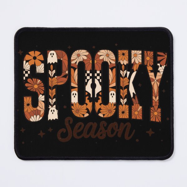 Item preview, Spooky Season Retro Floral Ghosts Checkerboard Halloween Letters designed and sold by Zizo-DR44.
