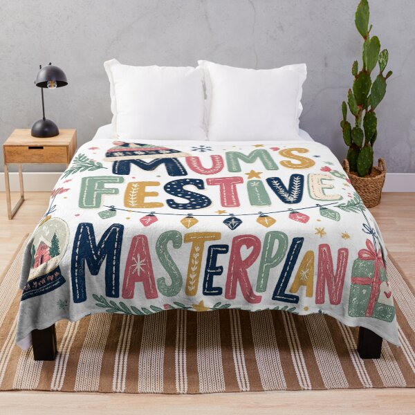 Item preview, Mums Festive Masterplan Colorful Christmas Typography Cozy Holiday Seasonal Art designed and sold by inkoutninja.