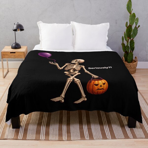 Item preview, Skeleton Halloween Pumpkin Candy Bucket Balloon Seriously designed and sold by OlyvieArt.