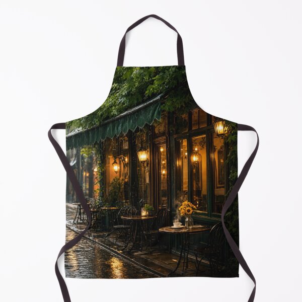 Item preview, Rainy Café Evenings - Cozy Street Scene Wall Art designed and sold by nhk999.