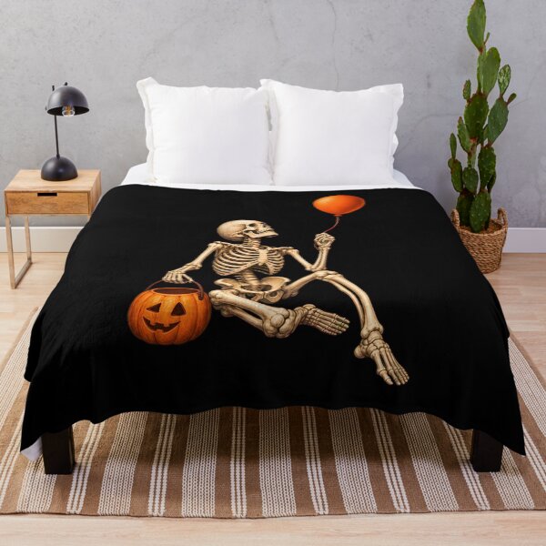 Item preview, Skeleton With Balloon And Pumpkin Bucket Seriously designed and sold by OlyvieArt.