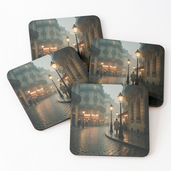 Item preview, Paris Rain Reflections - Romantic European Street Scene designed and sold by nhk999.
