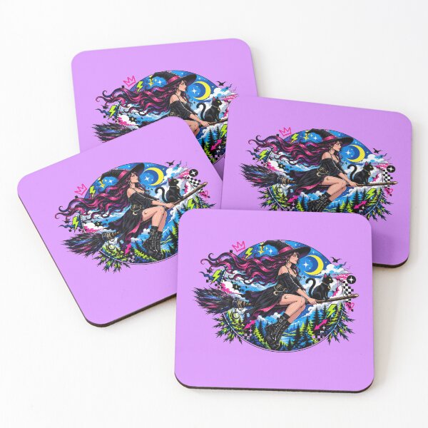 Item preview, A Witch with her Cat on a Broomstick (Sticker Graffiti Version) designed and sold by Birdie and Flynn.