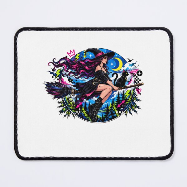 Item preview, A Witch with her Cat on a Broomstick (Sticker Graffiti Version) designed and sold by Birdie and Flynn.
