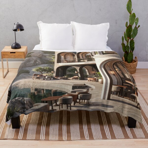 Item preview, Mountain Resort Elegance - Luxury Hillside Architecture Wall Art designed and sold by nhk999.