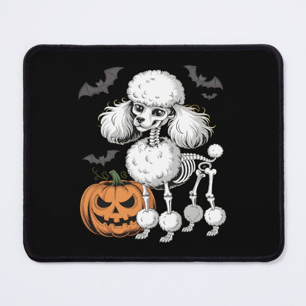 Item preview, Skeleton Poodle Pumpkin Halloween Spooky Bats Art designed and sold by OlyvieArt.