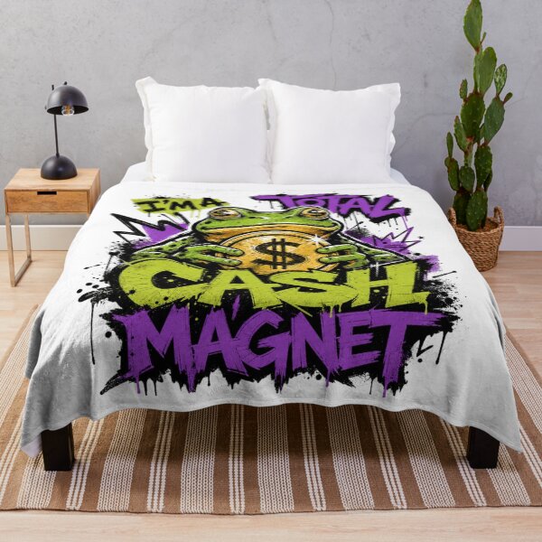 Item preview, I'm A Total Cash Magnet Graffiti Street Art Frog | Urban Pop Art Wealth Talisman & Colorful Prosperity Design designed and sold by illeN-Art-World.