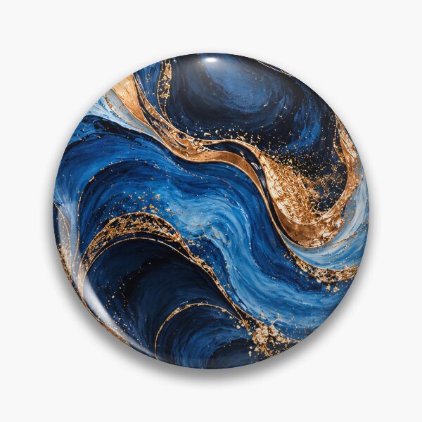 Item preview, Mármol azul zafiro y dorado: arte abstracto fluido de lujo. designed and sold by Bizzfora - Shrewdnia POD.
