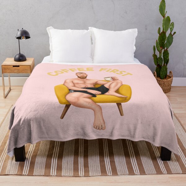 Item preview, Coffee First Winking Man Morning Routine Yellow Armchair Graphic designed and sold by RahniNM.