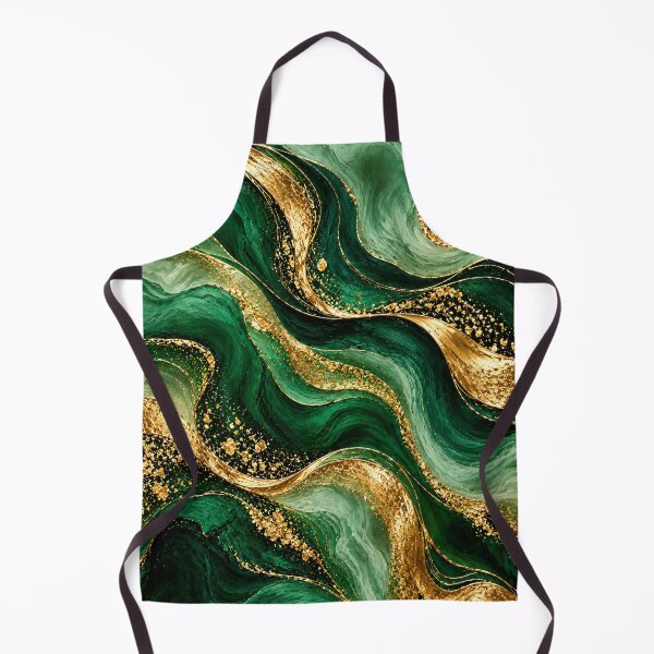 Item preview, Emerald Green and Gold Marble Waves designed and sold by Bizzfora - Shrewdnia POD.