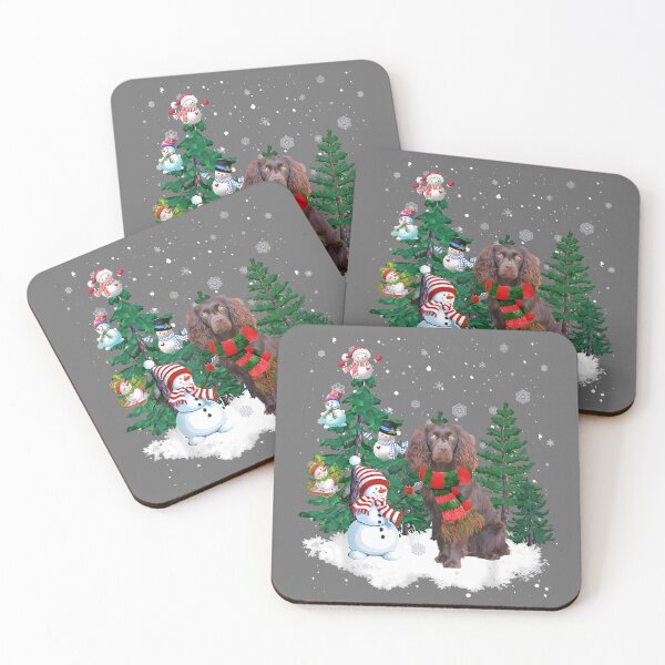 Item preview, Boykin Spaniel Christmas Snowman and Tree designed and sold by KristineLi.