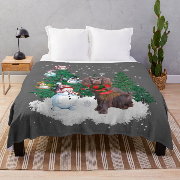 Item preview, Boykin Spaniel Christmas Snowman and Tree designed and sold by KristineLi.