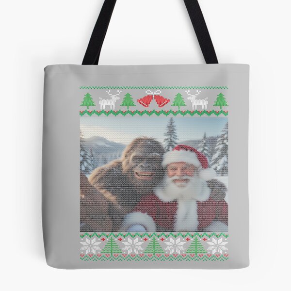 Item preview, Bigfoot and Santa Selfie on Funny Sasquatch Ugly Christmas designed and sold by mjohnson9.
