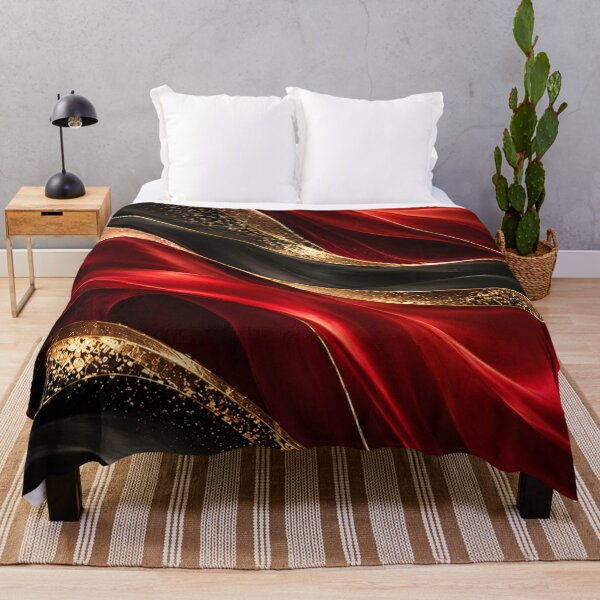 Item preview, Crimson Red and Gold Silk Waves designed and sold by Bizzfora.