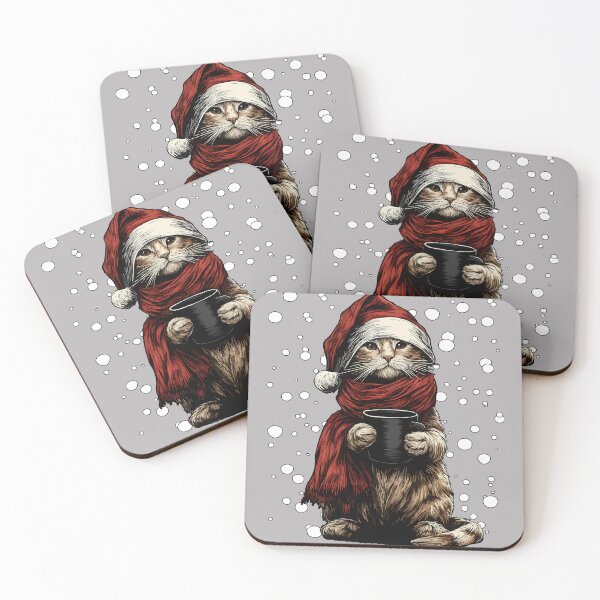 Item preview, Funny Tabby Kitten Santa Hat Coffee Design designed and sold by GreggRoss.