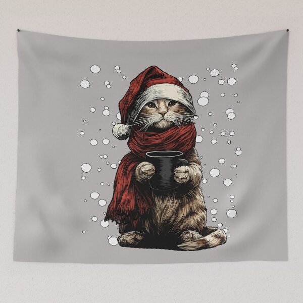 Item preview, Funny Tabby Kitten Santa Hat Coffee Design designed and sold by GreggRoss.