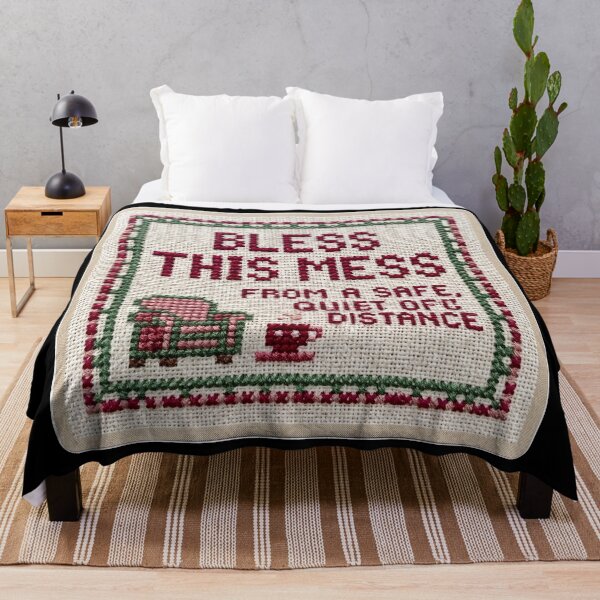 Item preview, Bless This Mess From a Safe Distance - Cross Stitch designed and sold by TheCalmEdit.