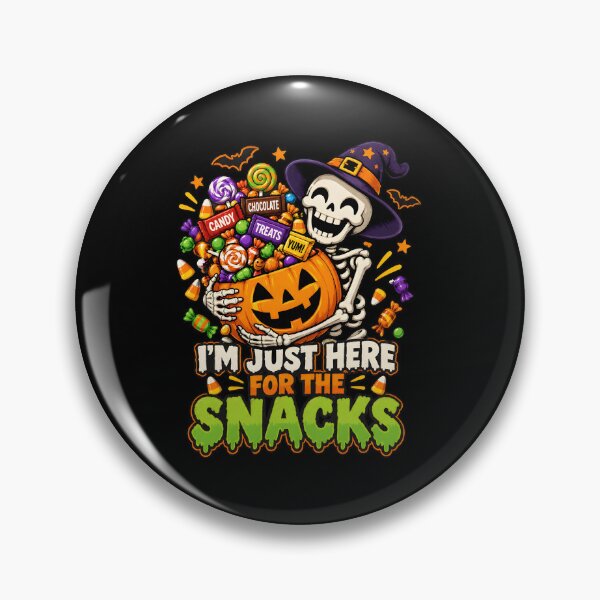 Item preview, Skeleton Halloween Candy "I'm Just Here For The Snacks" designed and sold by OlyvieArt.