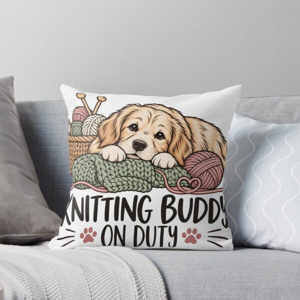 Item preview, Knitting Buddy on Duty | Funny Knitting Gift | Knitting Dog Lover Gift | Yarn Craft Enthusiast Present designed and sold by TeeVerse27.