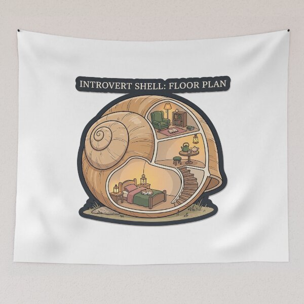 Item preview, Introvert Shell Floor Plan - Snail Shell Cutaway Art designed and sold by TheCalmEdit.