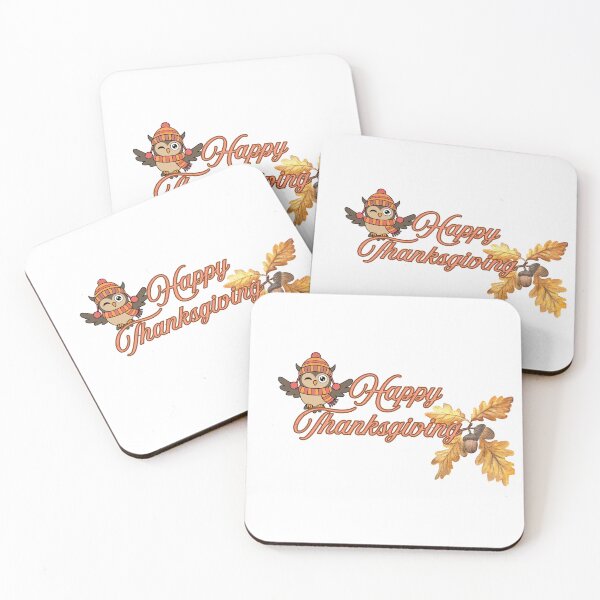 Item preview, Happy Thanksgiving Cute Owl With Autumn Leaves designed and sold by Lakshimalsha.