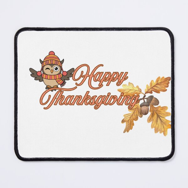 Item preview, Happy Thanksgiving Cute Owl With Autumn Leaves designed and sold by Lakshimalsha.