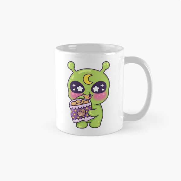 Item preview, Cute Alien Eating Chips Snack Kawaii Space Art designed and sold by catherinecondes.