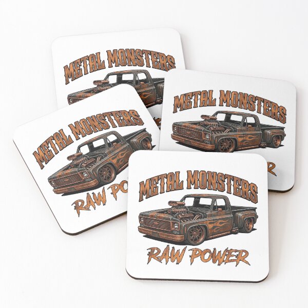 Item preview, Metal Monsters Raw Power Rusted Hot Rod Pickup Truck Vintage Art designed and sold by SasquatchTrail.