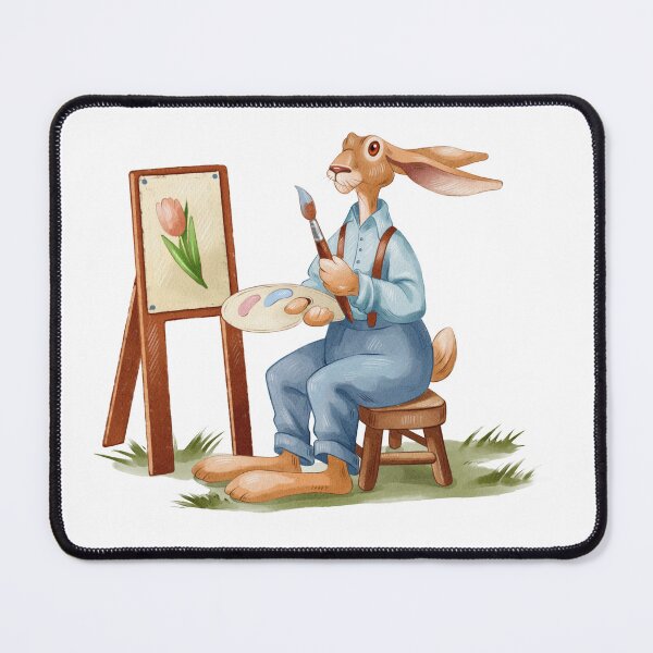 Item preview, Artistic Bunny Painting a Tulip designed and sold by Ms. Iryna.