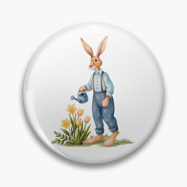 Item preview, Watercolor Bunny Gardener with Daffodils designed and sold by Ms. Iryna.