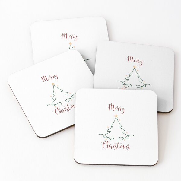 Item preview, Merry Christmas - Minimalist Christmas Tree with Stars and Merry Christmas  designed and sold by DColourMuse.