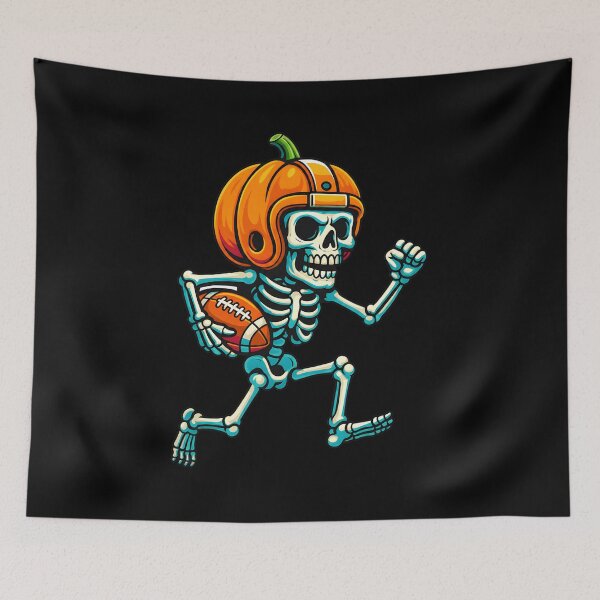 Item preview, Skeleton Football Player Pumpkin Helmet Autumn Spooky designed and sold by Dmo3HarkoArt.