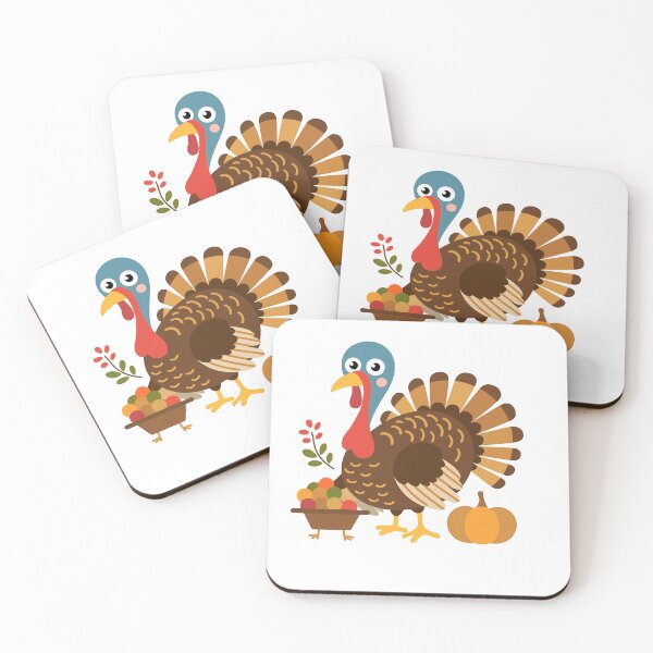 Item preview, Cute Thanksgiving Turkey with Fruit Bowl and Pumpkin designed and sold by Affiliora.