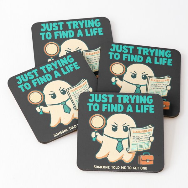 Item preview, Just Trying to Find a Life — Funny Job-Hunting Ghost with Classified Ads designed and sold by HauntedMileHigh.